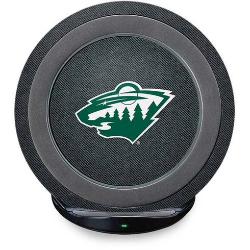 NHL Minnesota Wild Black Background Fast Charge Wireless Charging Stand Skin
